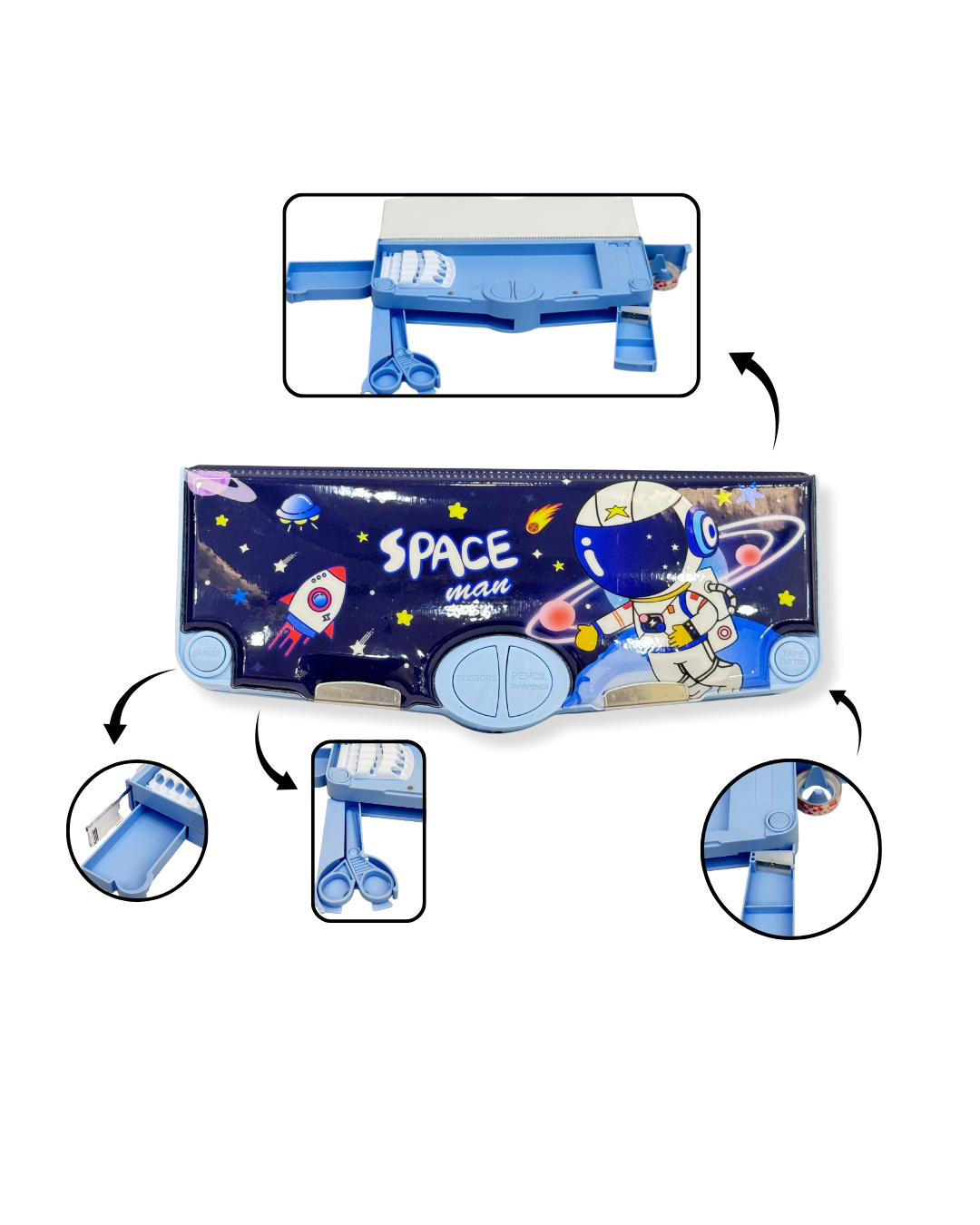 SPACE 3 in 1 Pencil Box